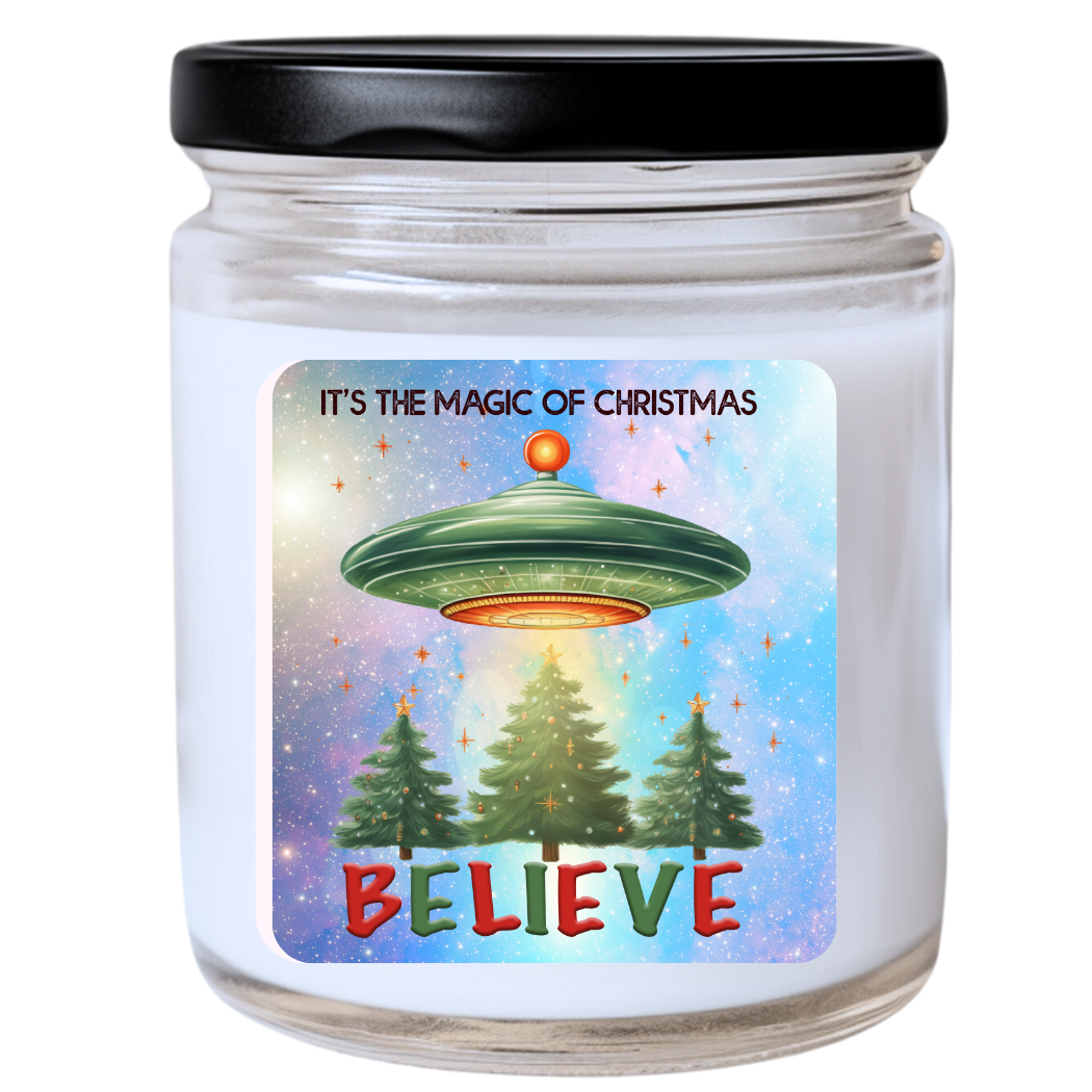 WS - It’s the Magic of Christmas ~ Believe Candle - Funny Christmas Gift, Unique Holiday Candle, Perfect for Christmas Decor, Many Scents Available