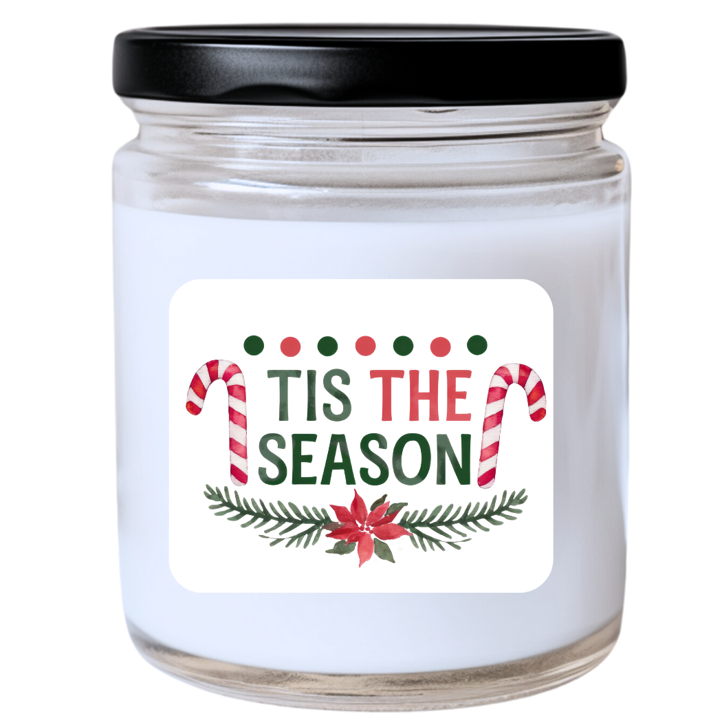 WS - ’Tis the Season Candle - Funny Christmas Gift, Unique Holiday Candle, Classic & Festive, Many Scents Available
