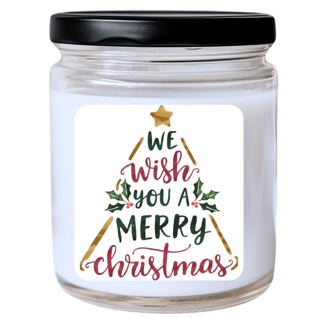 WS - We Wish You a Merry Christmas Candle - Funny Christmas Gift, Unique Holiday Candle, Many Scents Available