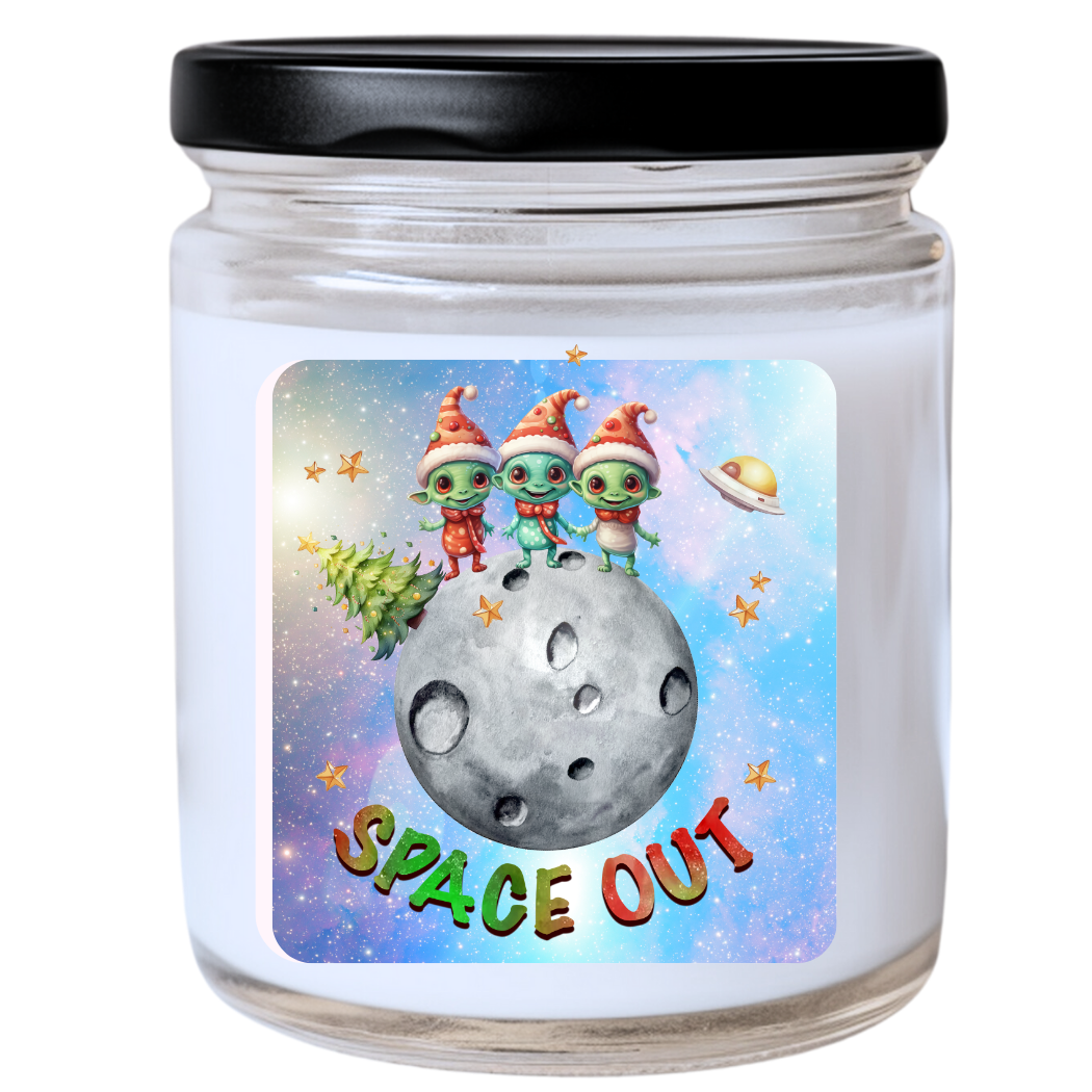 WS - Space Out Candle - Funny Christmas Gift, Unique Holiday Candle, Galactic Holiday Fun, Many Scents Available