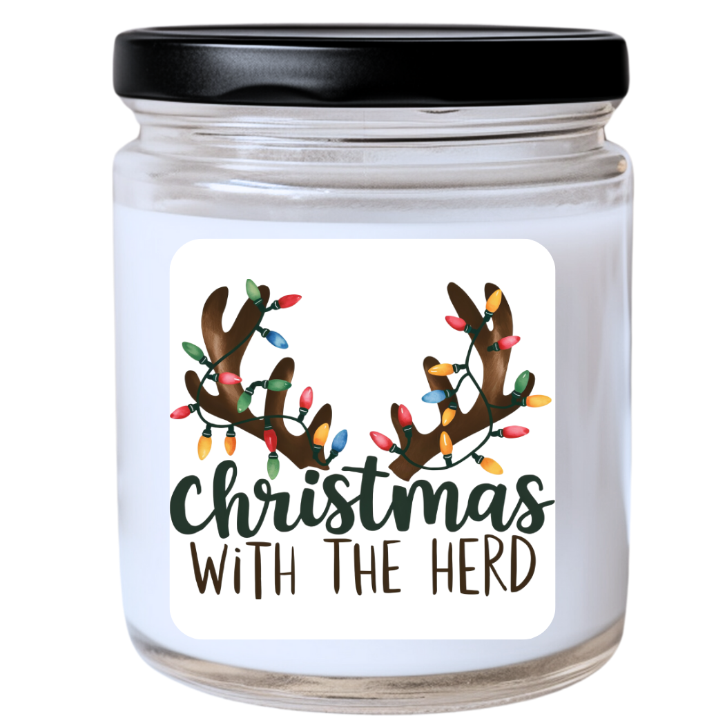 WS - Christmas with the Herd Candle - Funny Christmas Gift, Unique Holiday Candle, Many Scents Available
