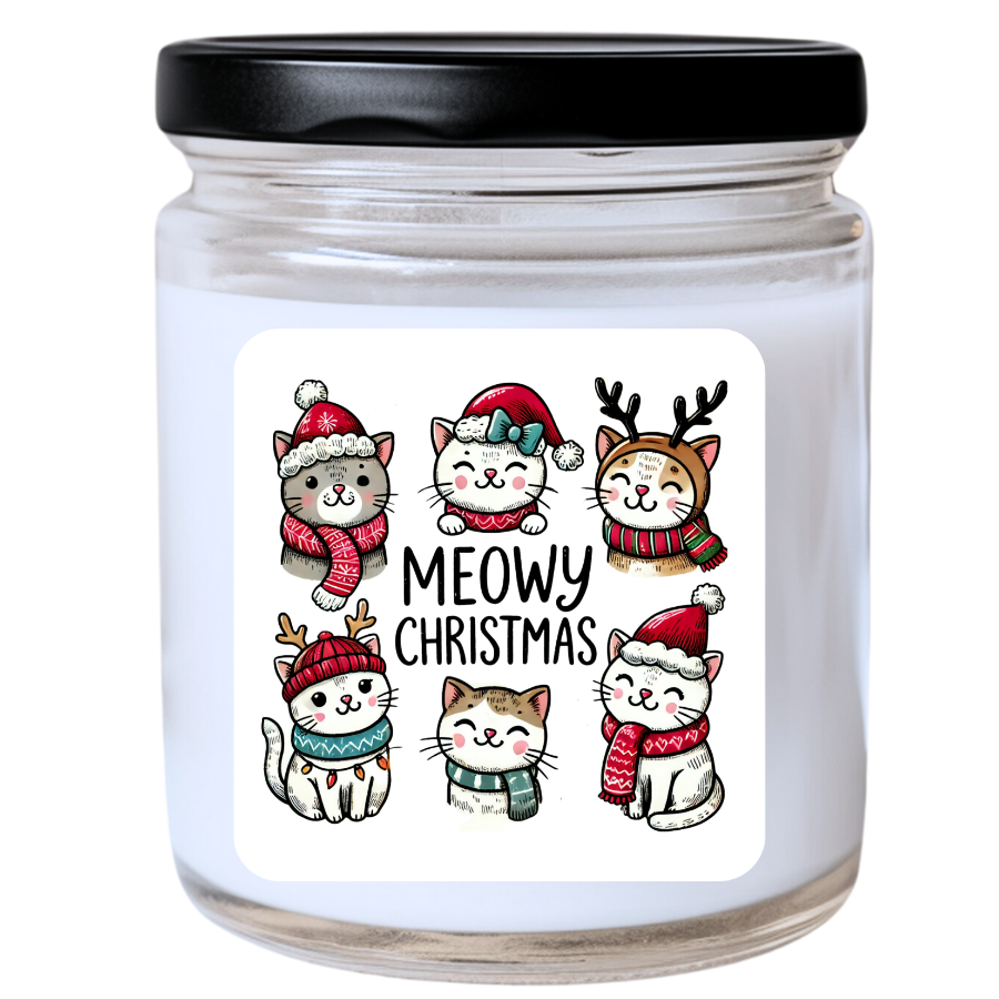 WS - Meowy Christmas Candle - Fun Christmas Candle, Unique Holiday Gift