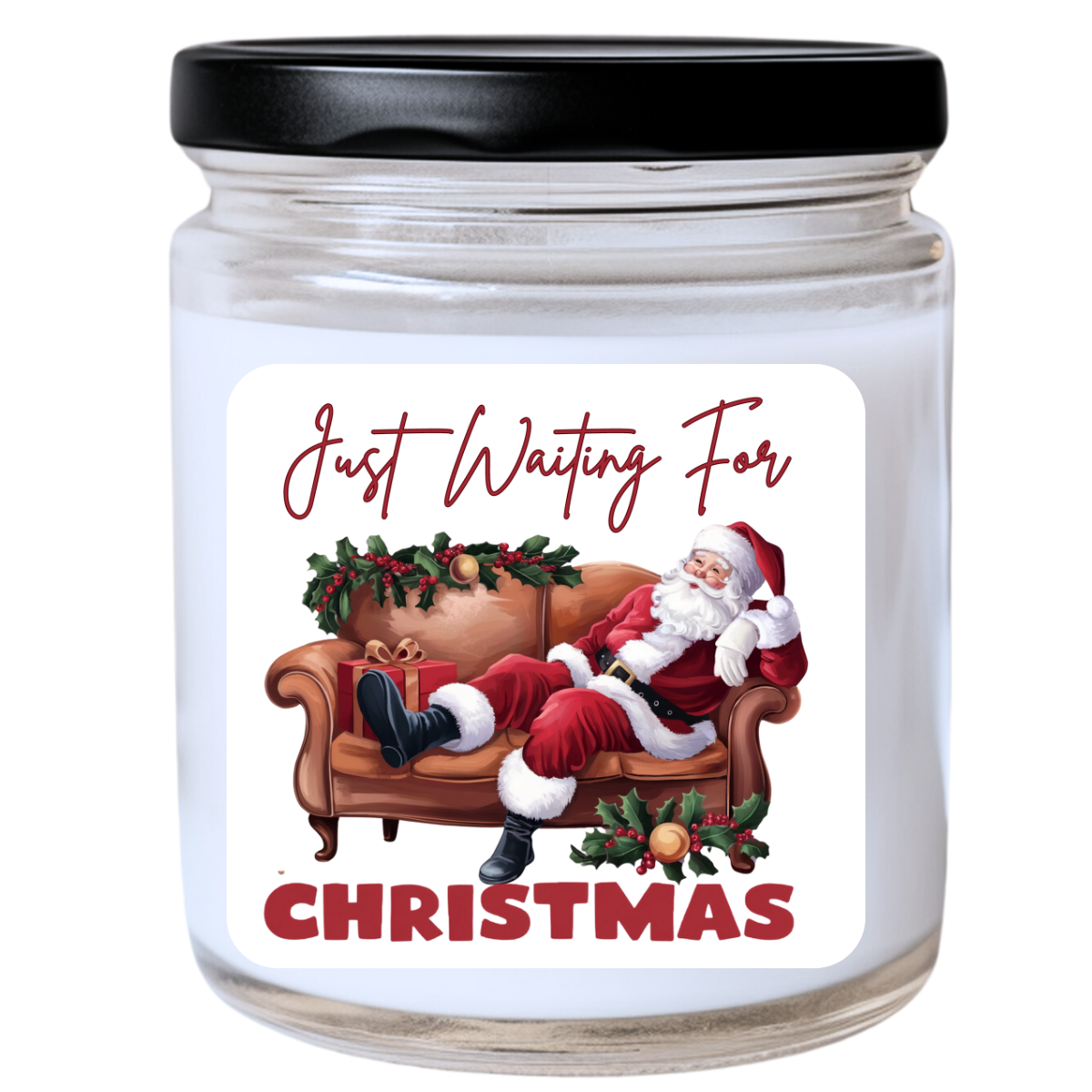 WS - Just Waiting for Christmas Candle | Sassy & Festive | Handpoured Soy Wax | Phthalate-Free | Melted Misfits Collection