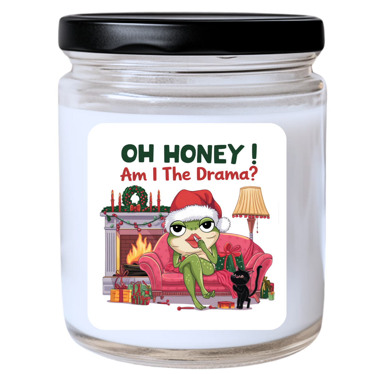 WS - Oh Honey! Am I The Drama? Christmas Frog Candle - Sassy & Festive, Handpoured Soy Wax, Phthalate-Free, Many Scents Available