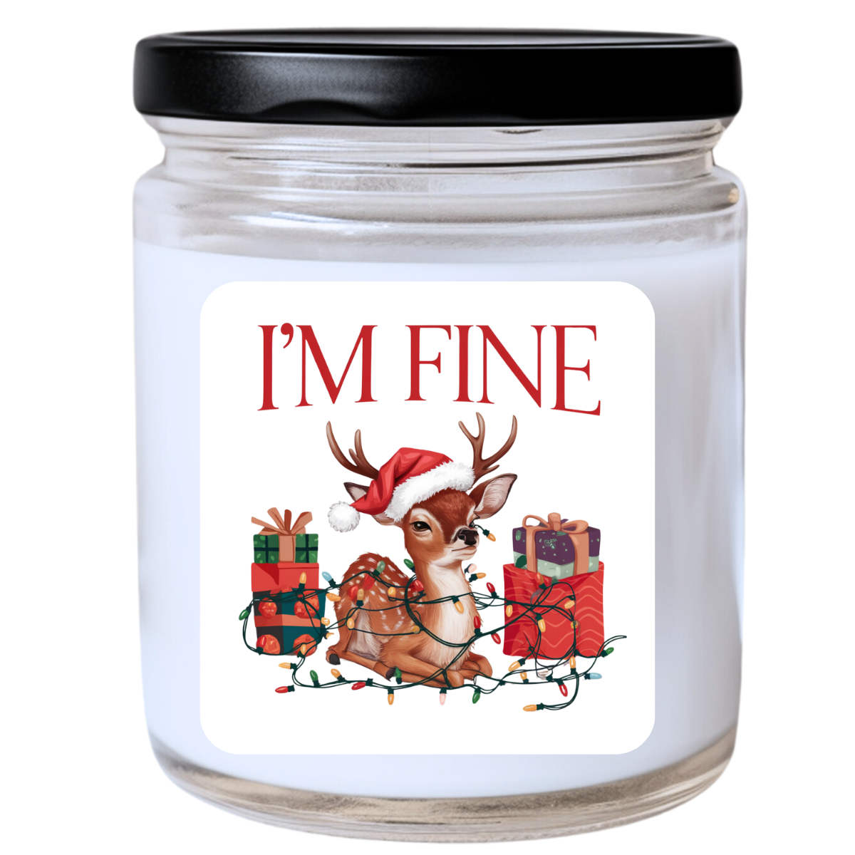 WS - I’m Fine Candle | Snarky & Over-the-Top Festive | Handpoured Soy Wax | Phthalate-Free | Melted Misfits Collection