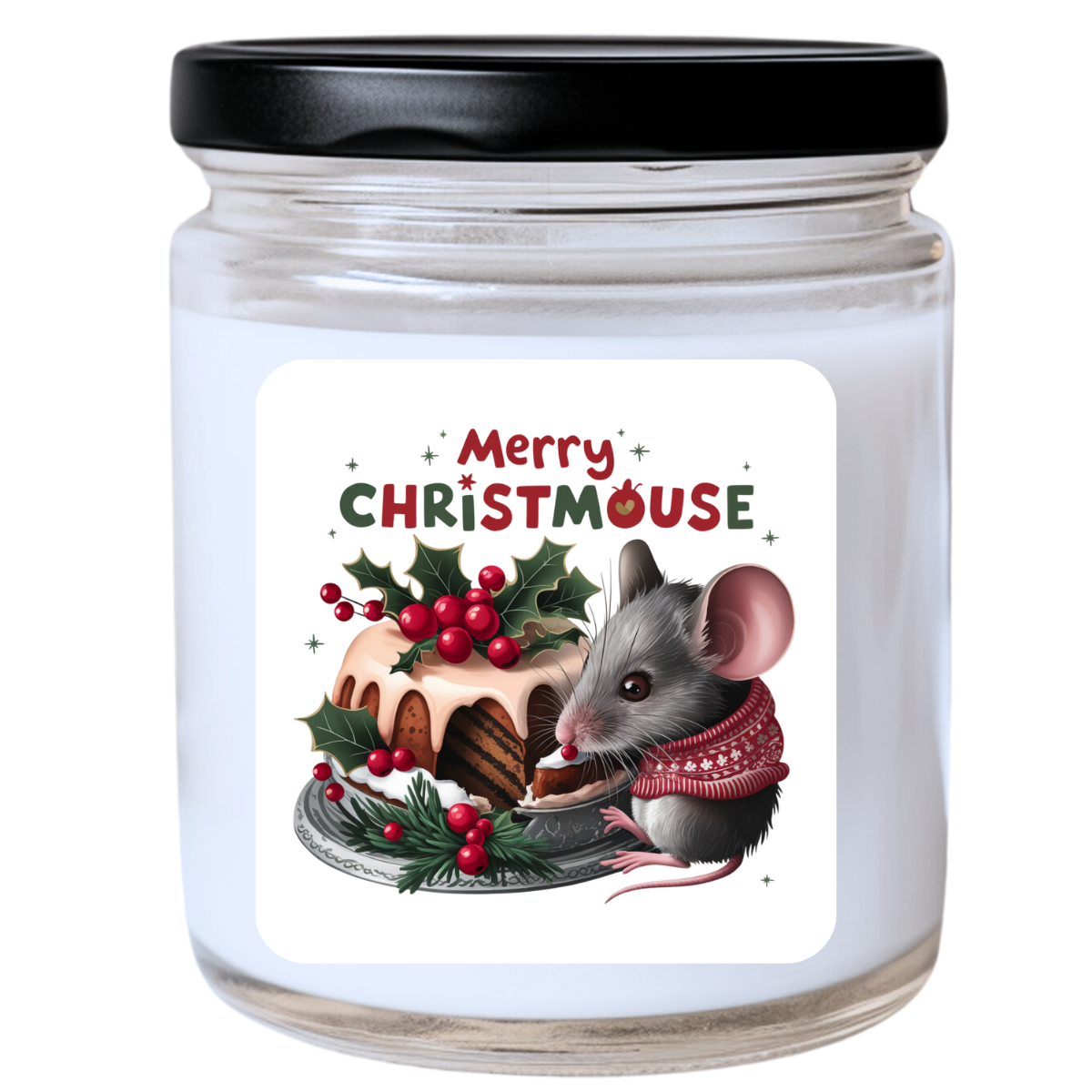 WS - Merry Christmouse Candle | Cute & Festive Fun | Handpoured Soy Wax | Phthalate-Free | Melted Misfits Collection
