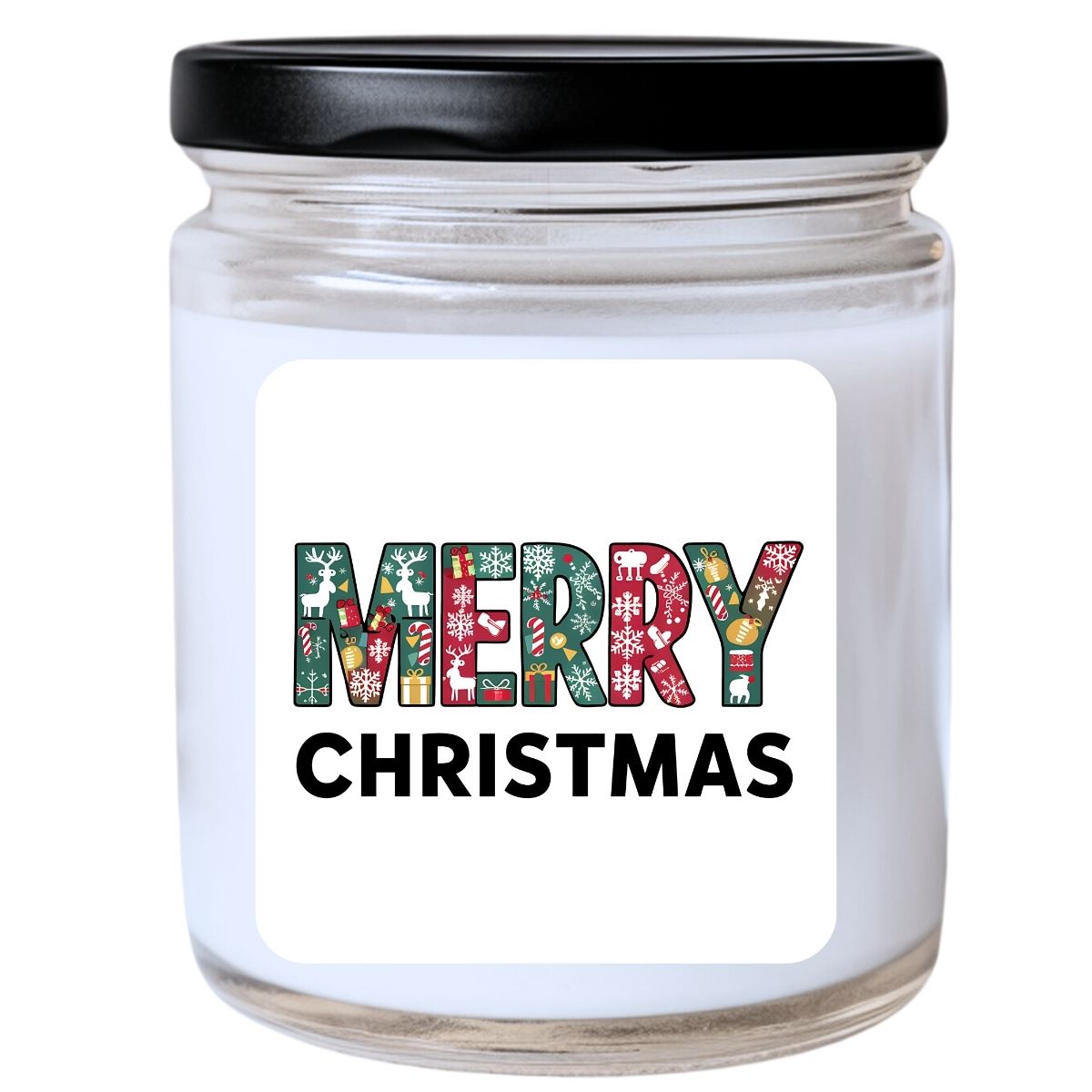 WS - Merry Christmas Fair Isle Candle - Funny Holiday Gift, Unique Christmas Candle, Cozy Fair Isle Design, Many Scents Available