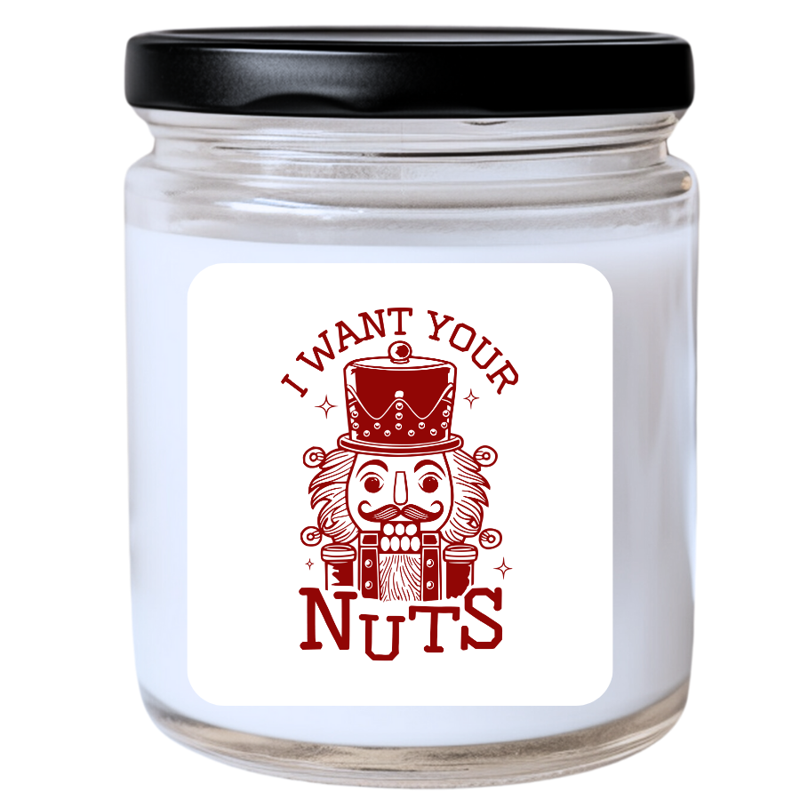 WS - I Want Your Nuts Christmas Candle - Fun Holiday Gift, Unique Christmas Candle