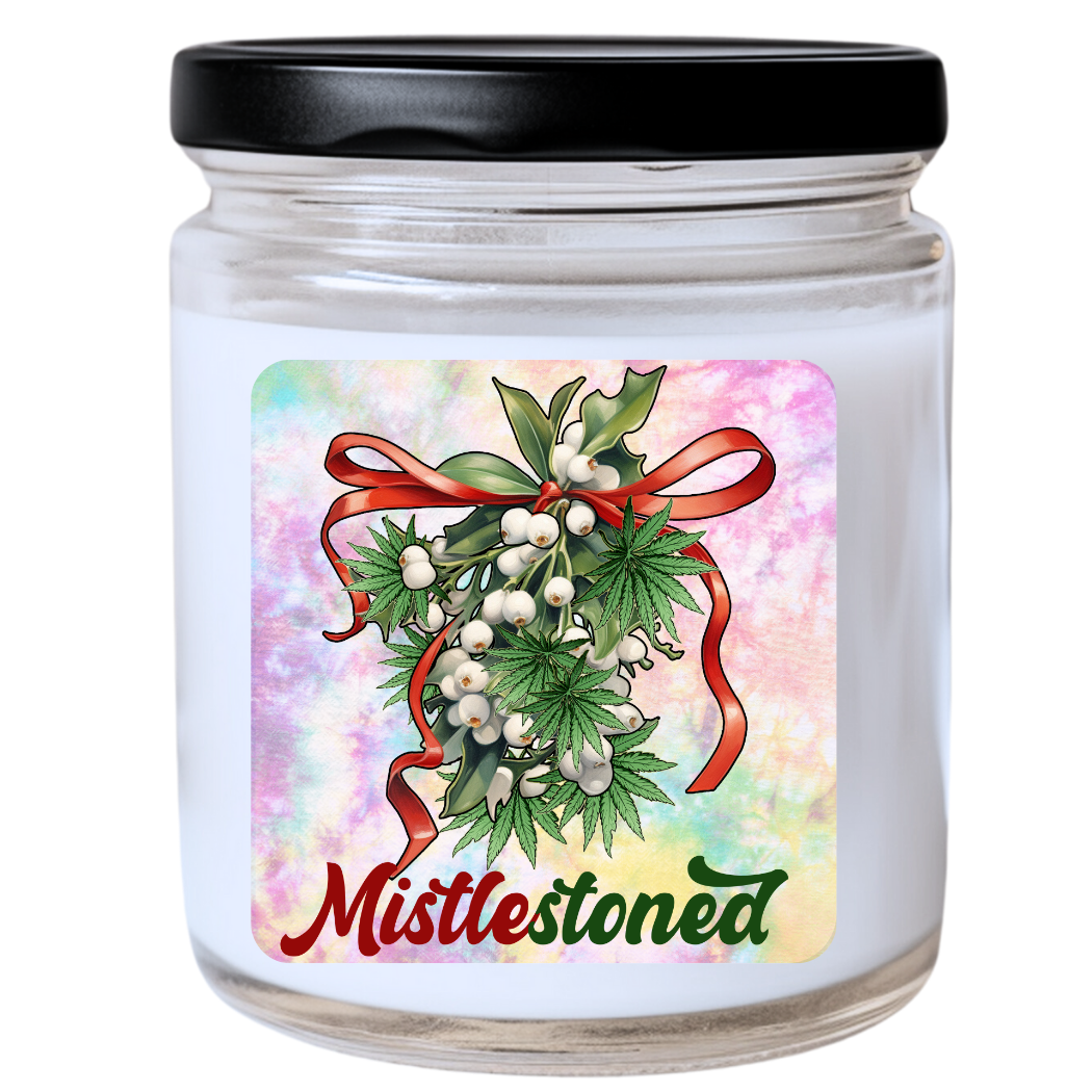 WS - Mistlestoned Candle - Funny Christmas Gift, Unique Holiday Candle, Many Scents Available