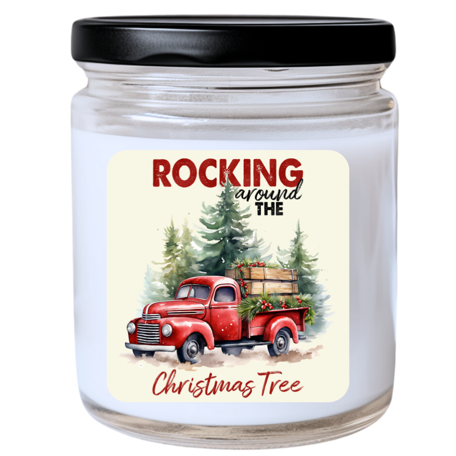 WS - ROCKING Around the CHRISTMAS TREE Candle - Festive Christmas Gift, Fun Holiday Candle