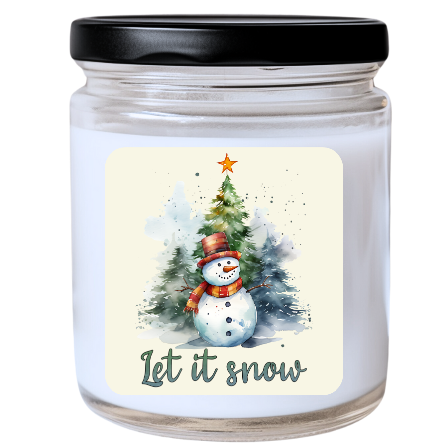 WS - LET IT SNOW Christmas Candle - Festive Christmas Gift, Holiday Decor Candle
