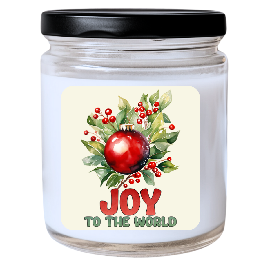 WS - JOY To The World Christmas Candle - Inspirational Christmas Candle, Holiday Gift Idea