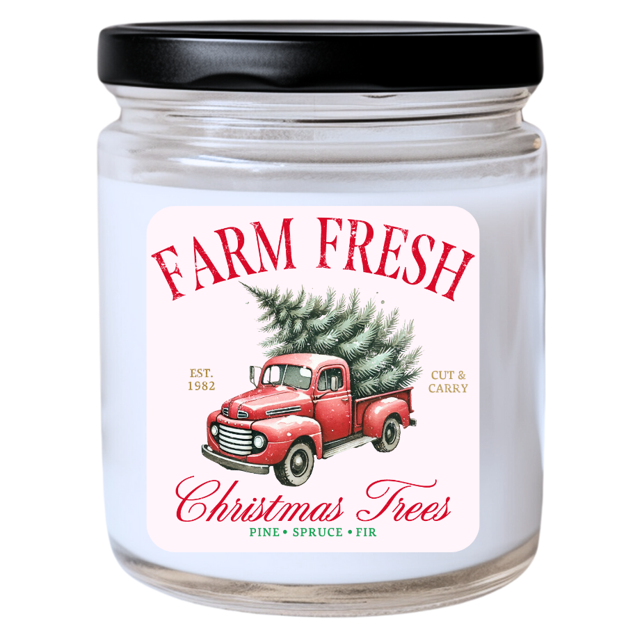 WS - FARM FRESH Christmas Trees Candle - PINE, SPRUCE, FIR - Rustic Christmas Gift, Unique Holiday Candle