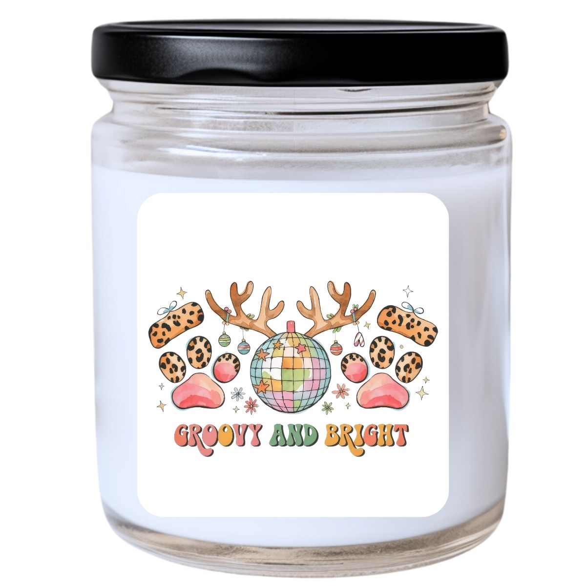 WS - Groovy & Bright Pawprints Candle - Funny Christmas Gift, Unique Holiday Candle, Many Scents Available