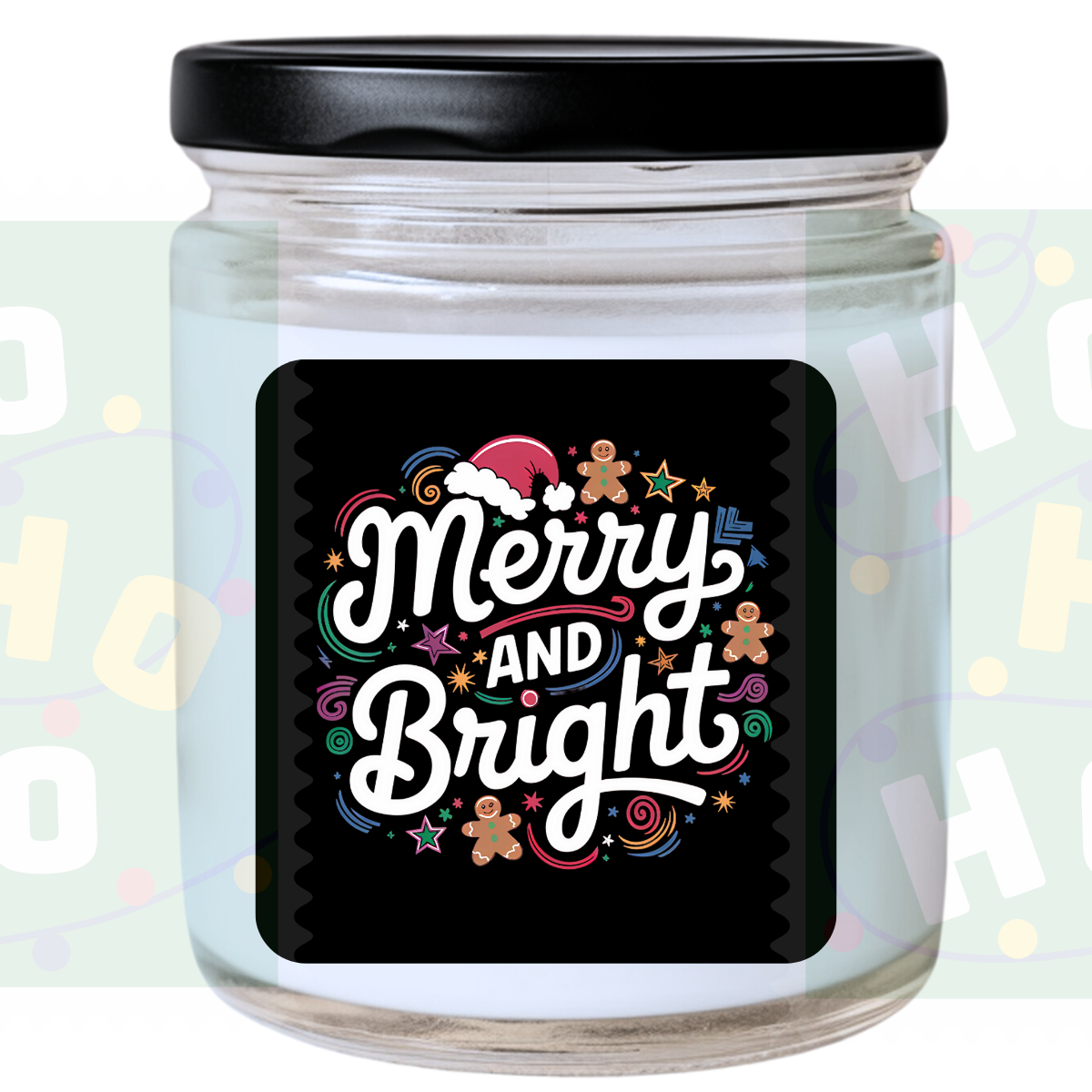 WS - Merry and Bright Christmas Candle - Fun Holiday Gift, Unique Christmas Candle