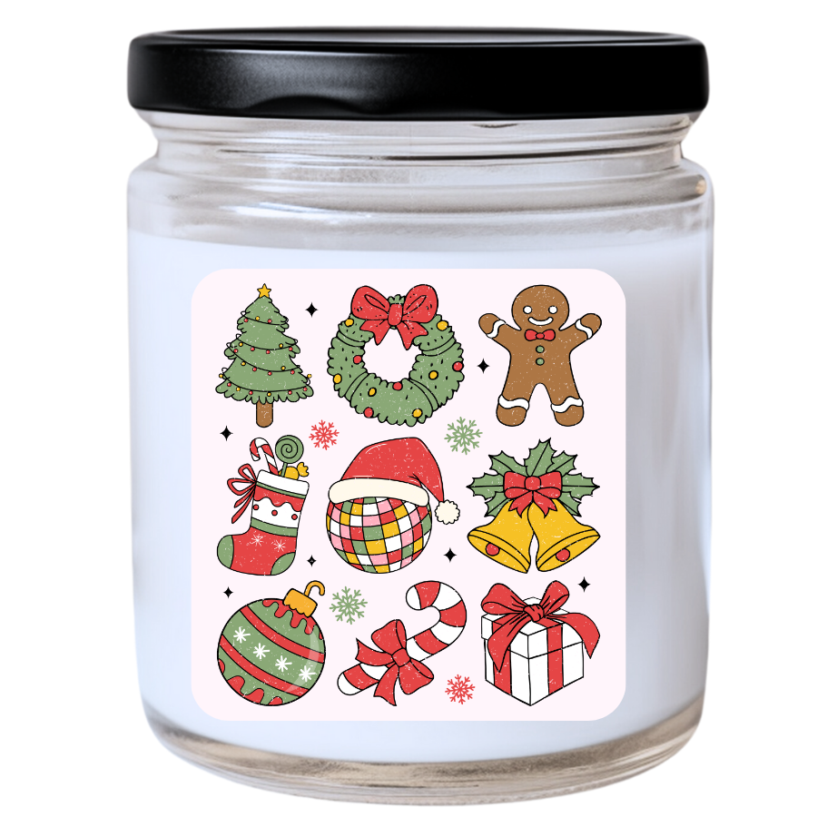 WS - Tic Tac Toe Christmas Candle - Fun Christmas Gift, Unique Holiday Candle