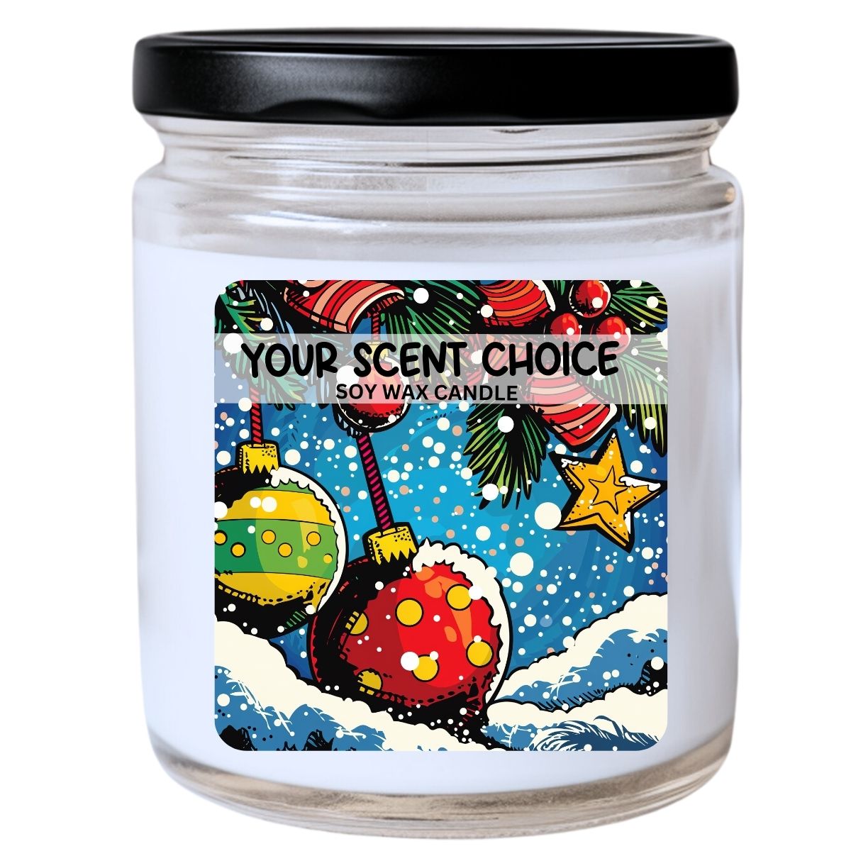 WS - Pop Art Christmas Ornament #7 Candle - Colorful, Unique Christmas Candle, Gift Idea