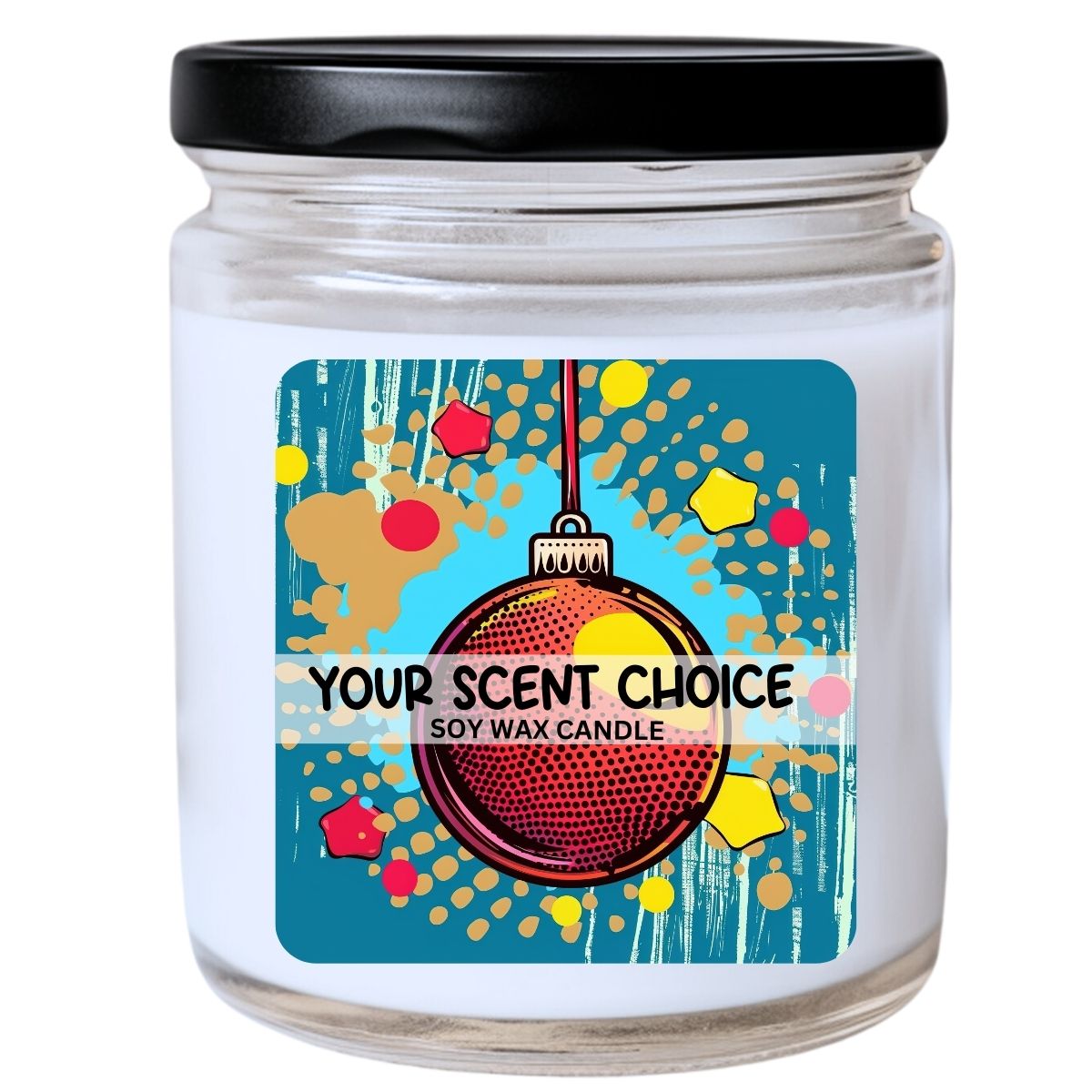 WS - Pop Art Christmas Ornament #4 Candle - Christmas Candle, Festive Holiday Gift