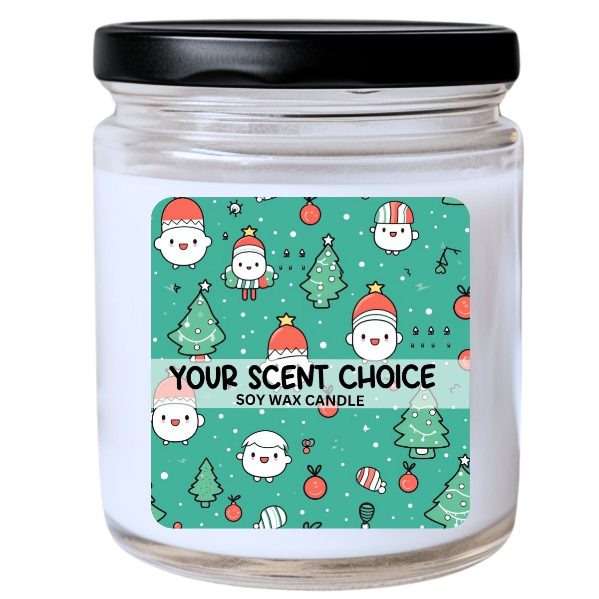 WS - Christmas Kawaii Elf Choir in the Forest Candle - Christmas Gift Idea, Cute Festive Decor