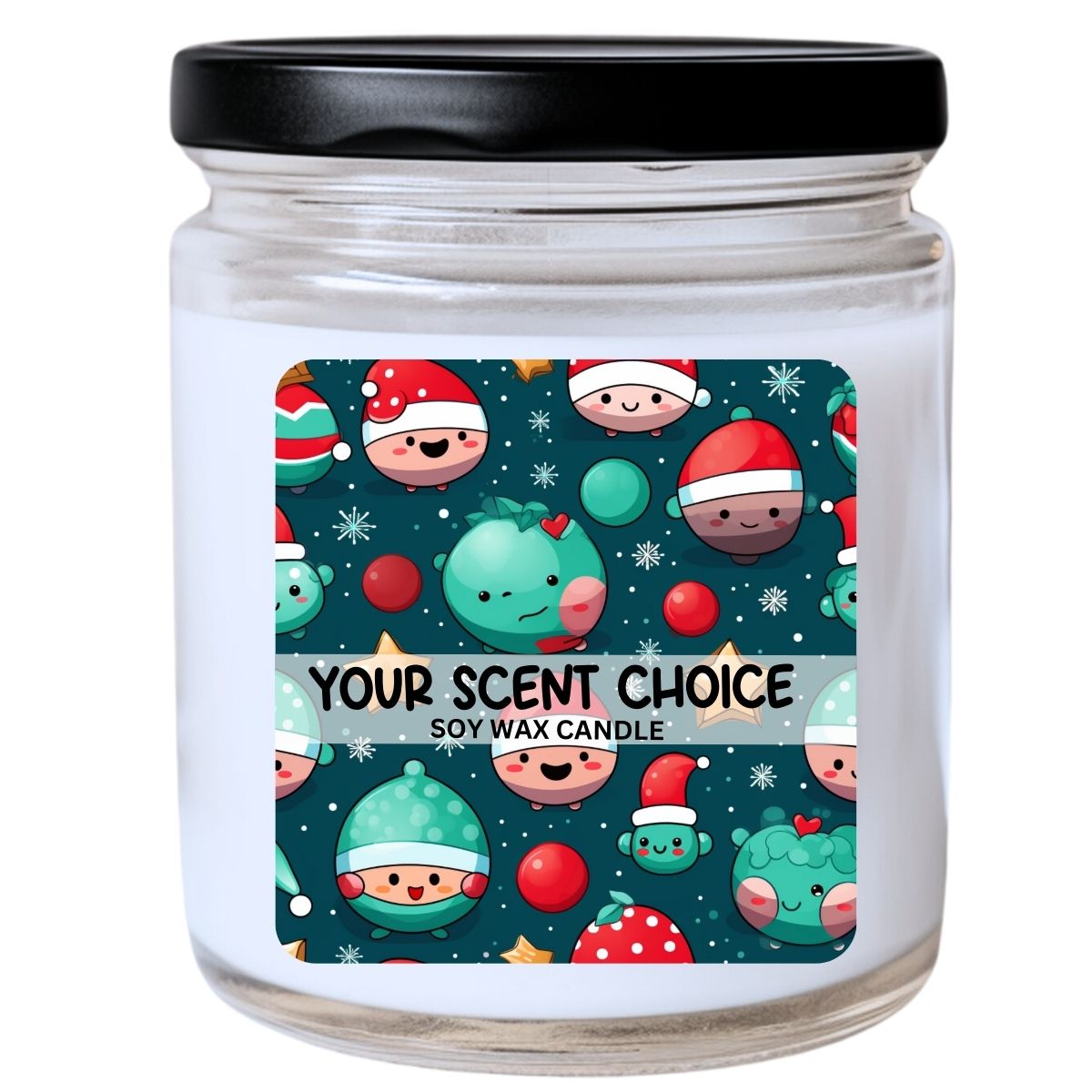 WS - Christmas Kawaii ROUND FRIENDS Candle - Christmas Gift, Cute Festive Candle