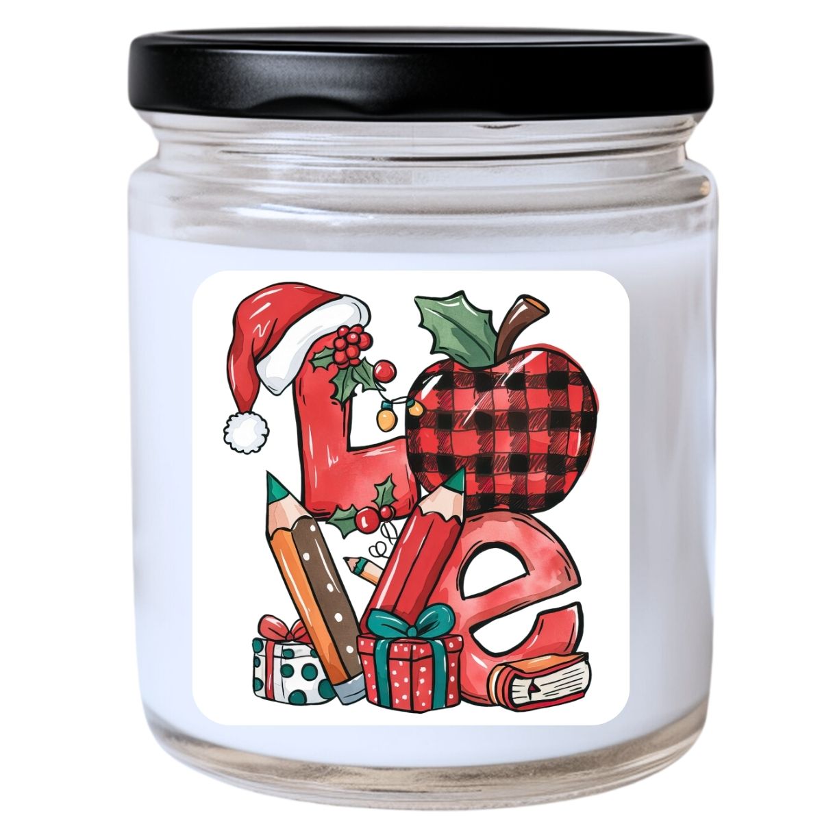 WS - Love School/Teacher Candle - Funny Christmas Gift, Unique Holiday Candle for Teachers, Many Scents Available