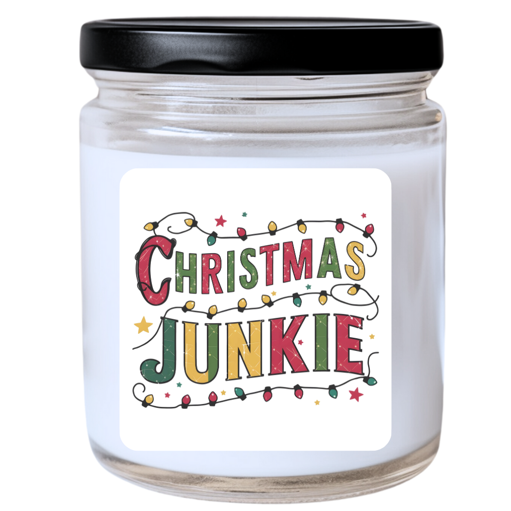 WS - Christmas Junkie Candle - Funny Christmas Gift, Unique Holiday Candle, Festive & Obsessive, Many Scents Available