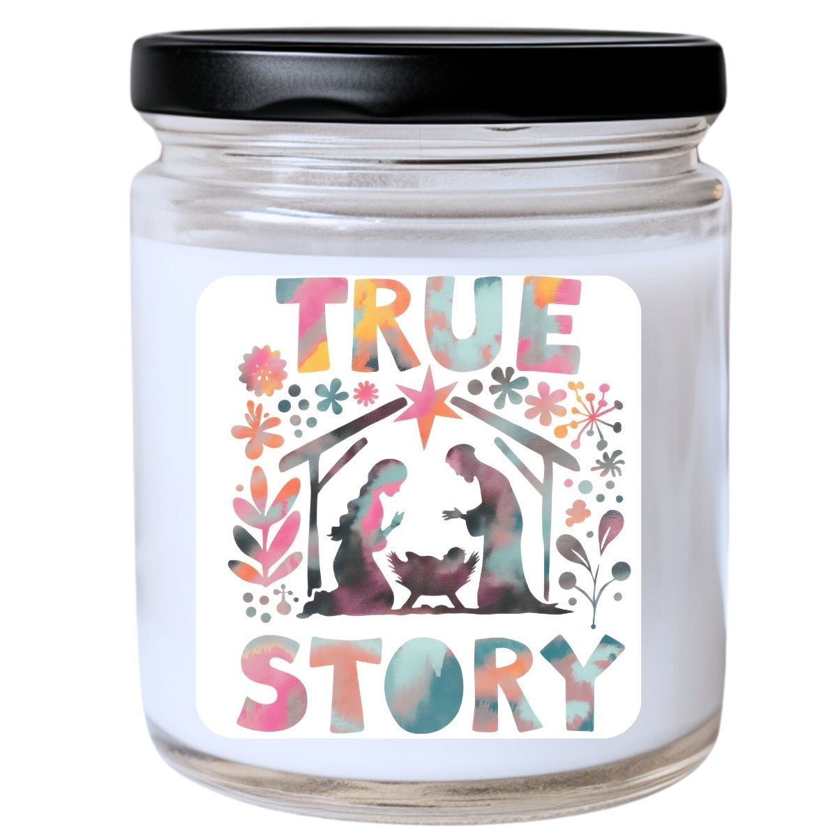 WS - True Story - Pastel Watercolor Candle - Funny Christmas Gift, Unique Holiday Candle, Many Scents Available