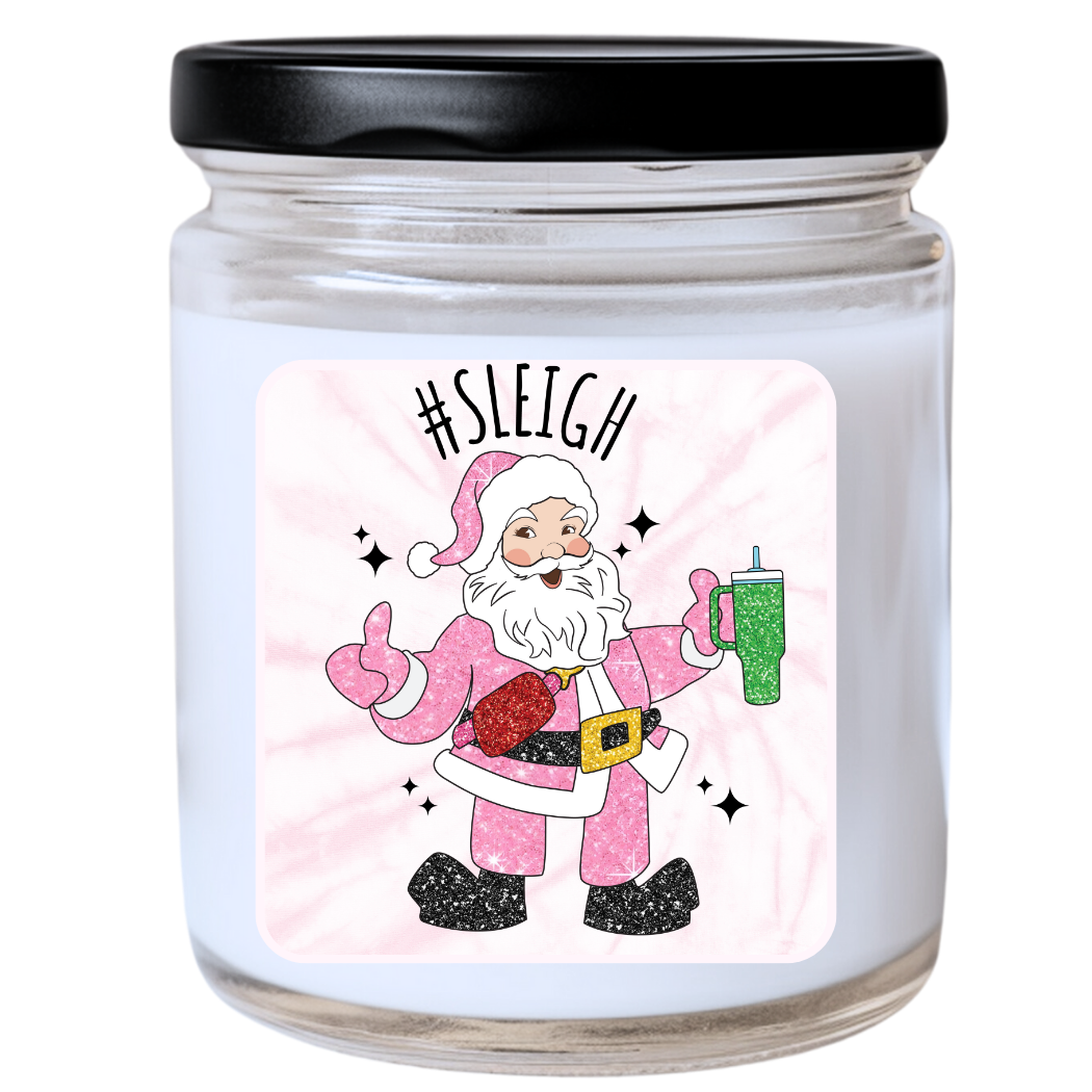 WS - Hashtag #Sleigh Candle - Funny Christmas Gift, Unique Holiday Candle, Sassy & Festive, Many Scents Available