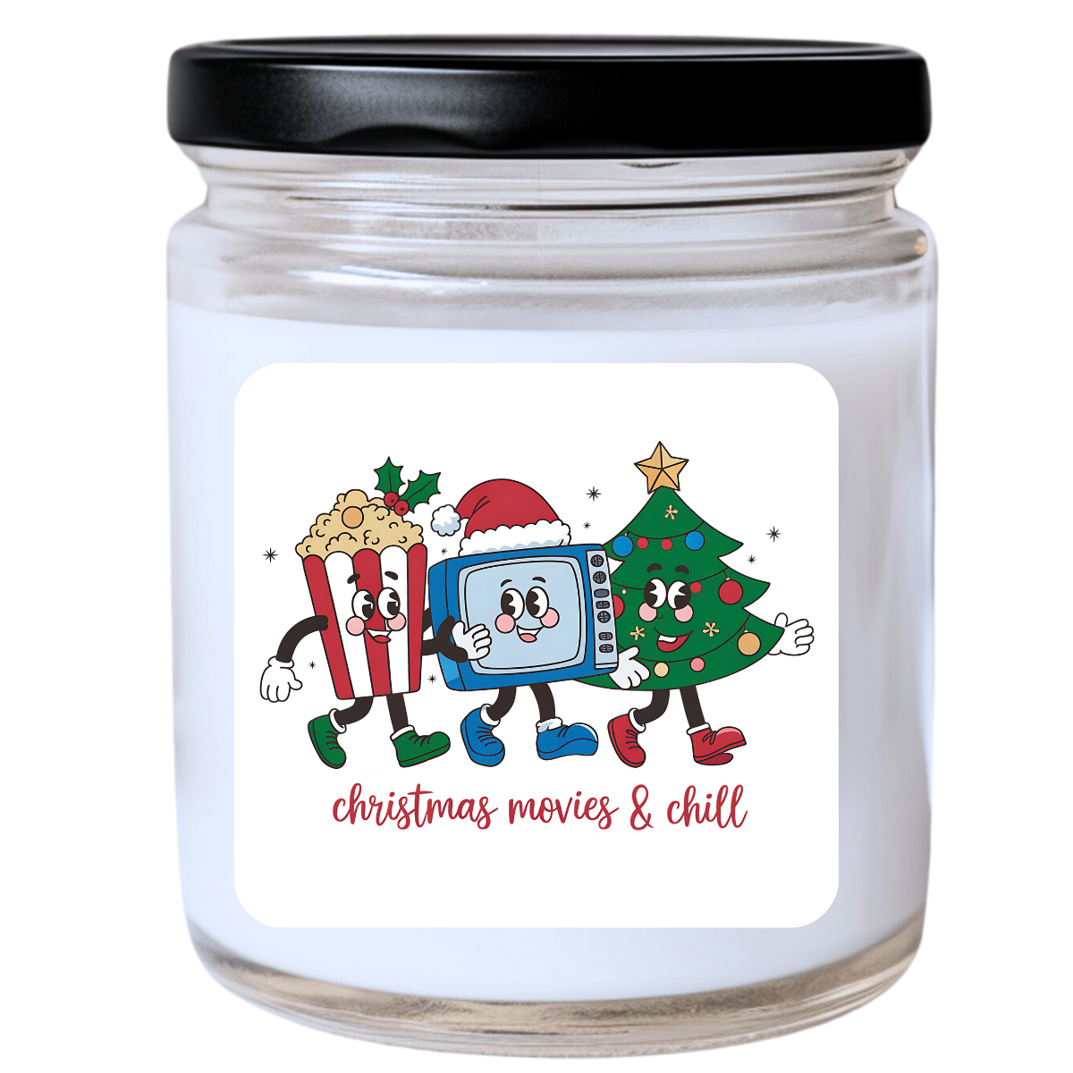 WS - Christmas Movies & Chill Candle - Cozy & Festive Vibes, Handpoured Soy Wax, Phthalate-Free, Many Scents Available