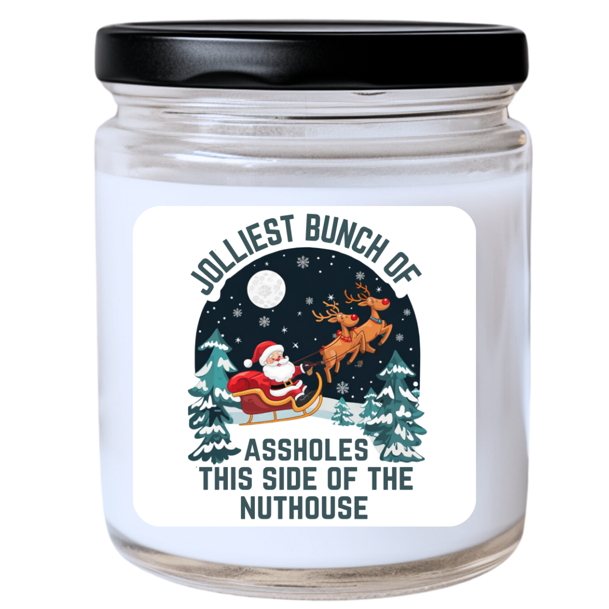 WS - Jolliest Bunch of Assholes This Side of the Nuthouse Candle - Funny Christmas Gift, Unique Holiday Candle, Snarky & Festive, Many Scents Available