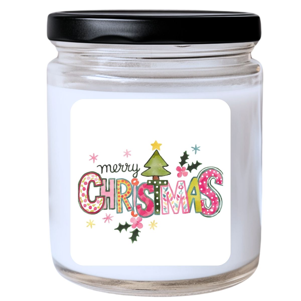 WS - Merry Christmas Pastel Candle - Funny Christmas Gift, Unique Holiday Candle, Many Scents Available