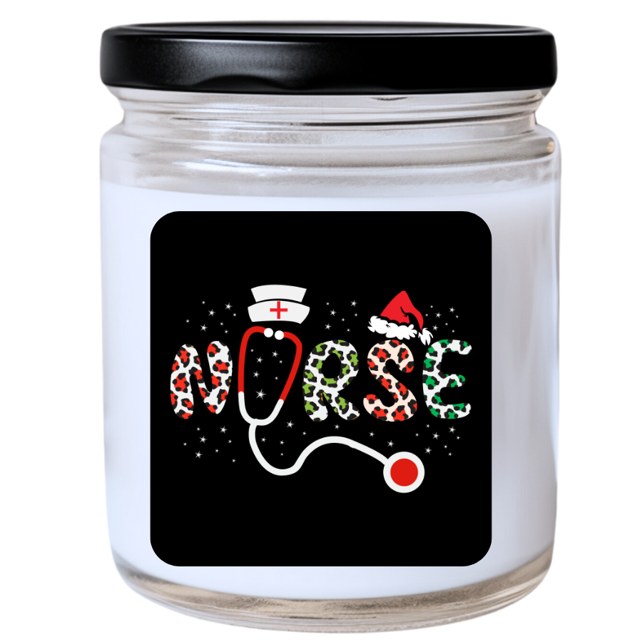 WS - Nurse Christmas Candle - Fun Holiday Gift, Unique Christmas Candle