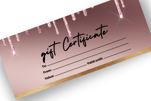 Canva Editable Rose Drip Gift Certificate Template