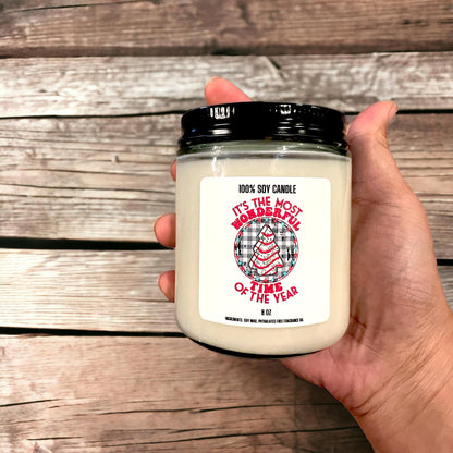 WS - Christmas Time Candles - Black Lid (3 Sizes Available) !MOQ 12!