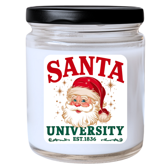 WS -  Santa University Candle - Funny Christmas Gift, Unique Holiday Candle, Many Scents Available