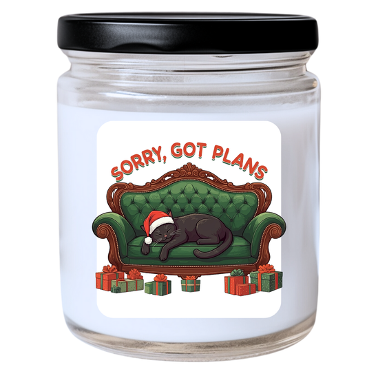WS -  Sorry, Got Plans Candle - Funny Christmas Gift, Unique Holiday Candle, Perfect for Holiday Decor, Many Scents Available