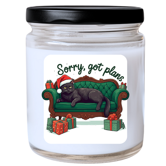 WS -  Sorry, Got Plans Candle - Funny Christmas Gift, Unique Holiday Candle, Perfect for Festive Decor, Many Scents Available