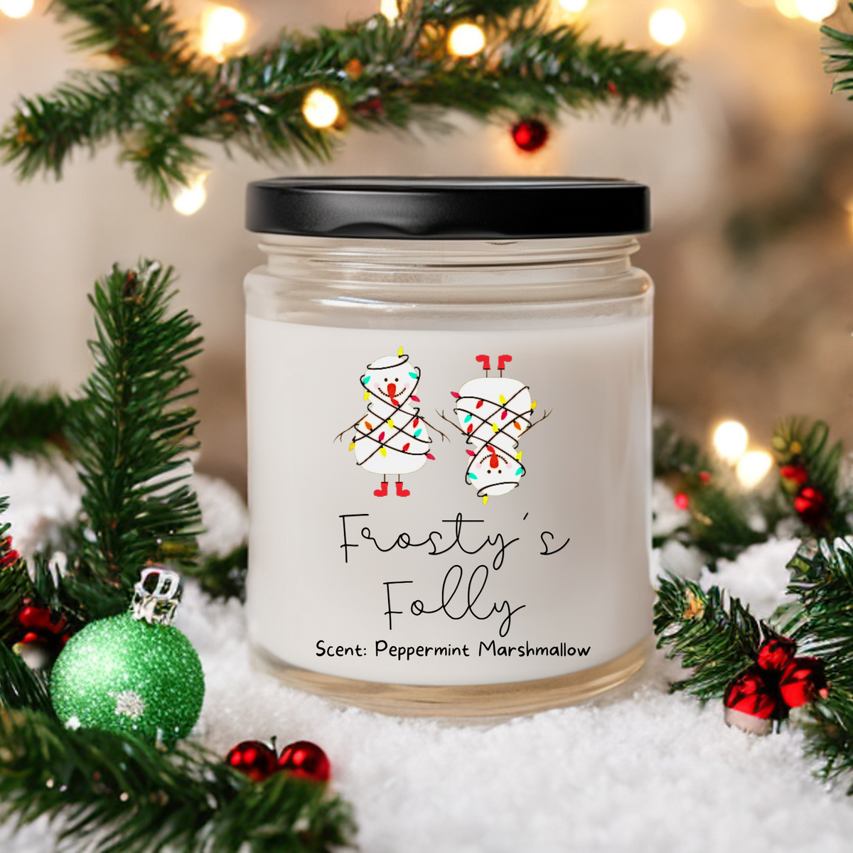 WS - Christmas Vibes Candles - Black Lid (3 Sizes Available) !MOQ 12!