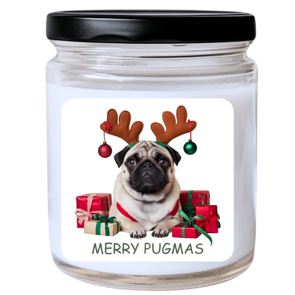 WS -  Merry Pugmas Candle - Sassy & Snuggly Festive Fun, Handpoured Soy Wax, Phthalate-Free, Many Scents Available