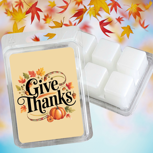 Give Thanks Thanksgiving Scented Wax Clamshell - Unique Fall Gift, Festive Holiday Scented Wax Clamshell