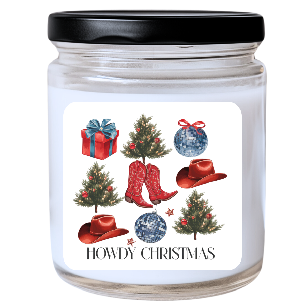 WS -  Howdy Christmas Candle - Western & Sassy Holiday Fun, Handpoured Soy Wax, Phthalate-Free, Many Scents Available
