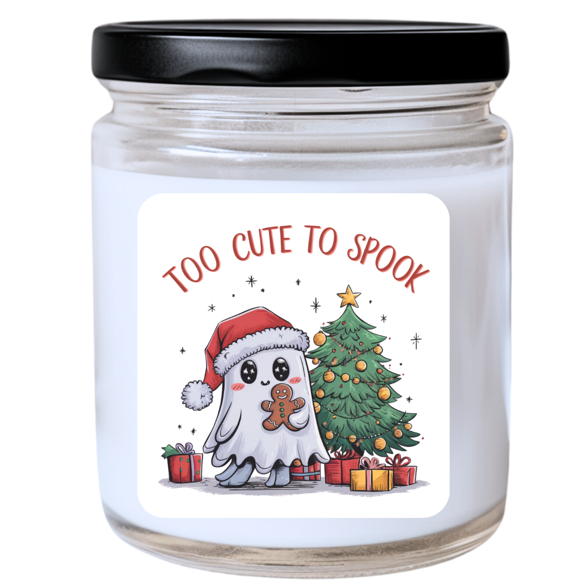 WS -  Too Cute to Spook Santa Ghost Candle - Adorably Festive & Sassy, Handpoured Soy Wax, Phthalate-Free, Many Scents Available