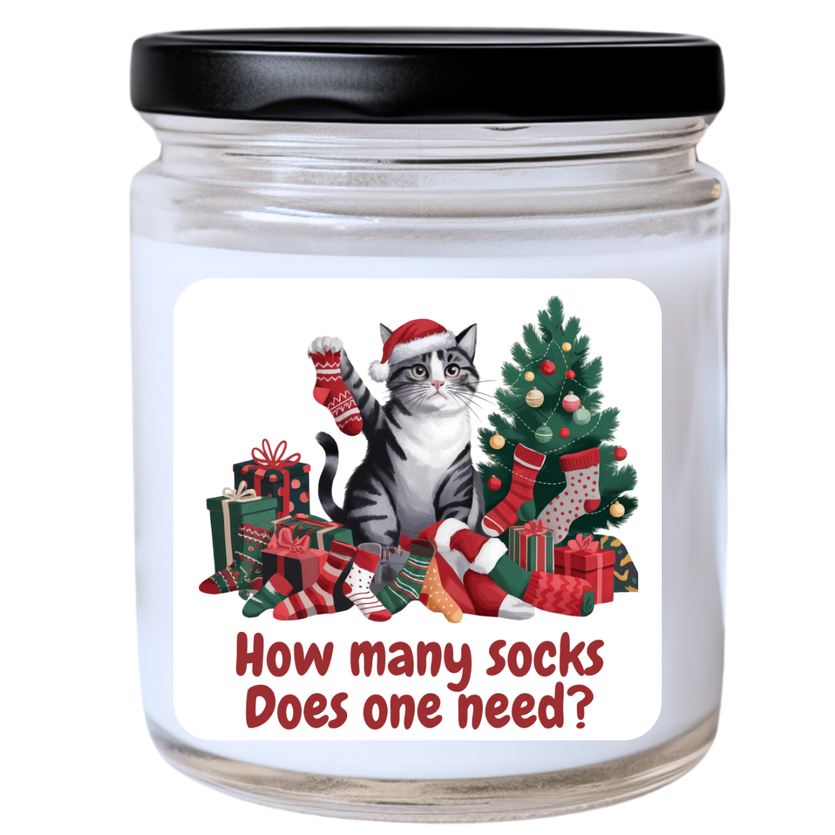 WS -  How Many Socks Does One Need? Christmas Candle | Snarky & Festive | Handpoured Soy Wax | Phthalate-Free | Melted Misfits Collection