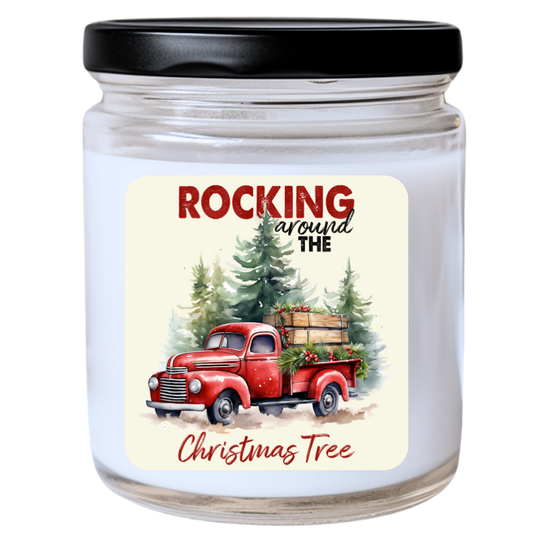 WS -  ROCKING Around the CHRISTMAS TREE Candle - Festive Christmas Gift, Fun Holiday Candle