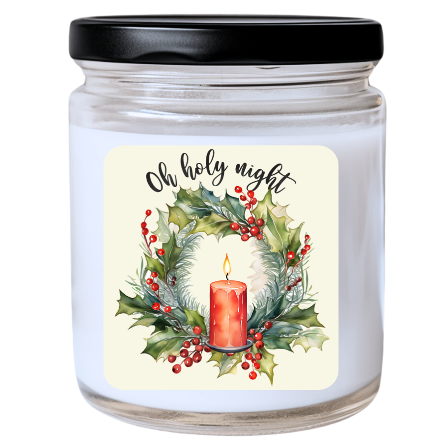 WS -  OH HOLY NIGHT Christmas Candle - Festive Christmas Candle, Unique Holiday Decor