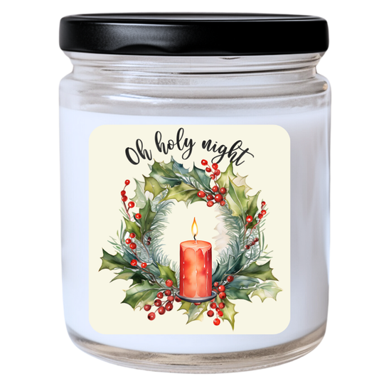 WS -  OH HOLY NIGHT Christmas Candle - Festive Christmas Candle, Unique Holiday Decor