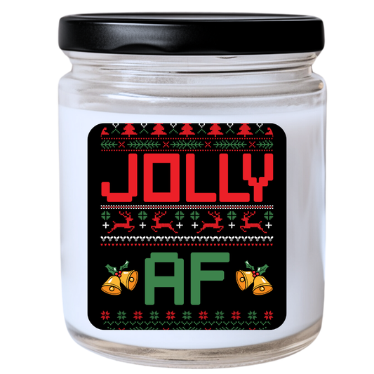 WS -  Jolly AF Candle - Funny Christmas Gift, Unique Holiday Candle, Perfect for Holiday Decor, Many Scents Available