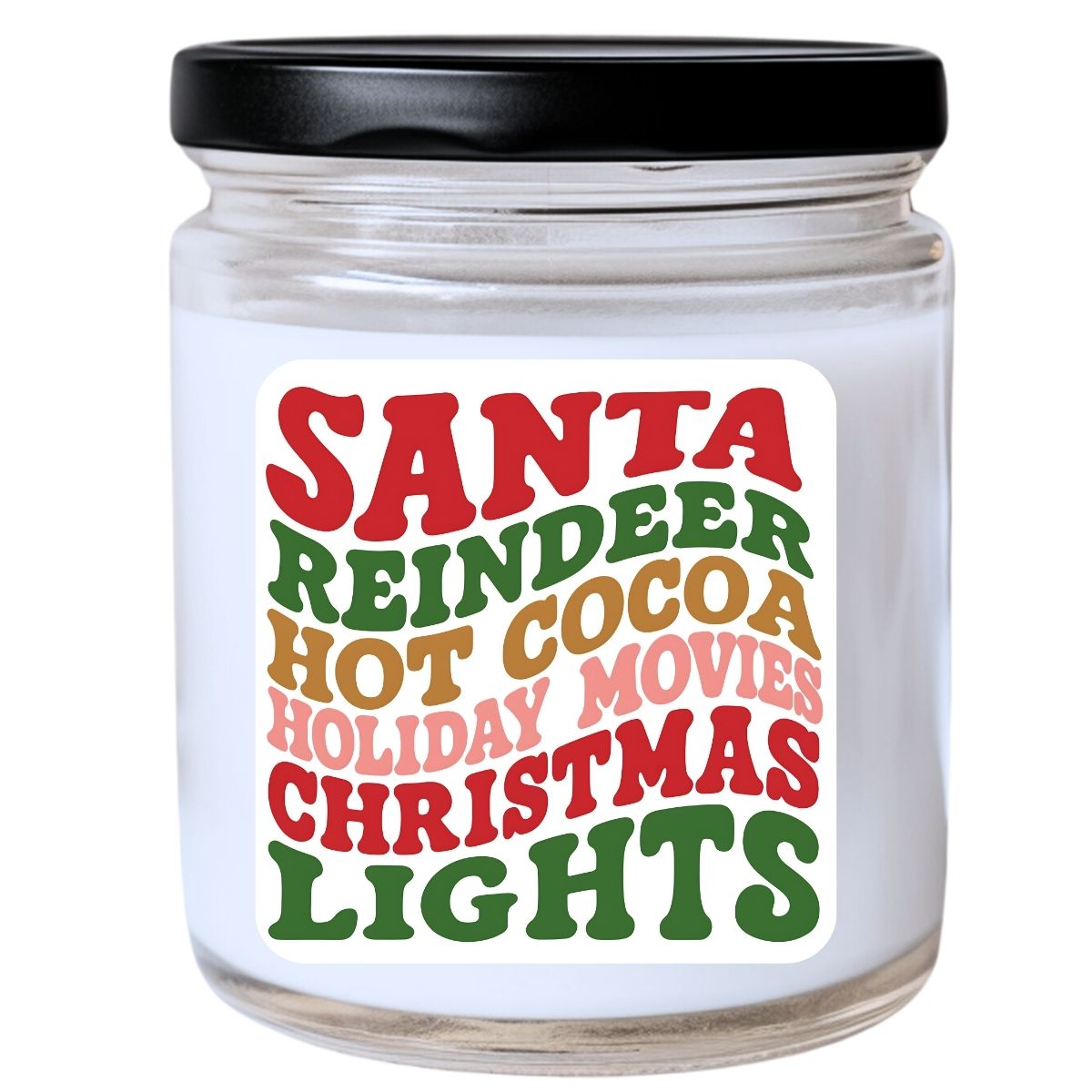 WS -  Santa, Reindeer, Hot Cocoa & Holiday Movies Candle - Funny Christmas Gift, Unique Holiday Candle, Perfect for Christmas Decor, Many Scents Available