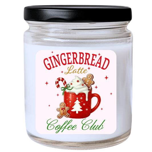WS -  GINGERBREAD LATTE Coffee Club Candle - Unique Christmas Candle, Holiday Gift for Coffee Lovers