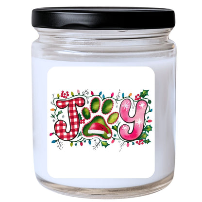 WS -  Merry and Bright w/ Santa Pup in Lights Candle - Funny Christmas Gift, Unique Holiday Candle, Many Scents Available